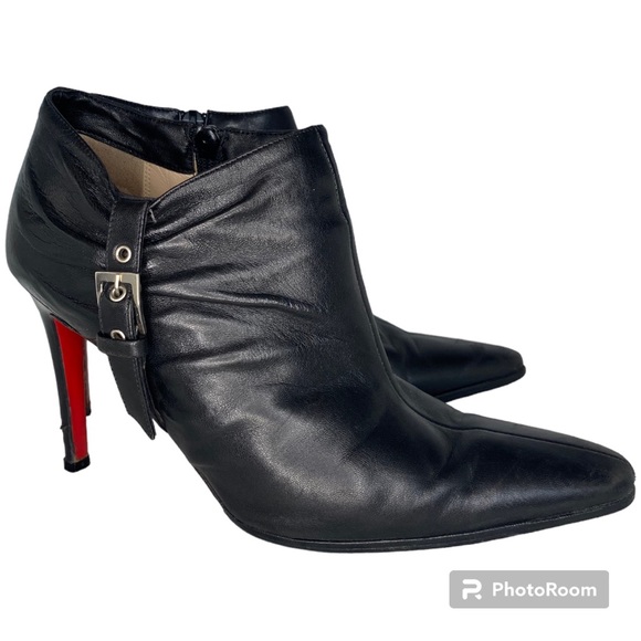 Christian Louboutin Shoes - Christian Louboutin (resoled) heeled ankle booties Sz 37 1/2